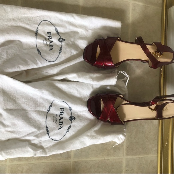 Red Prada Wedges - Picture 3 of 5